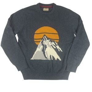 Wind River Heritage Mens Knit Mountain Sunset Graphic Crewneck Sweater Size L